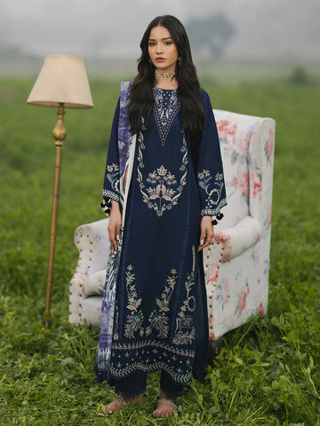 Zarq – Teal Elegance in Embroidered Lawn For Women